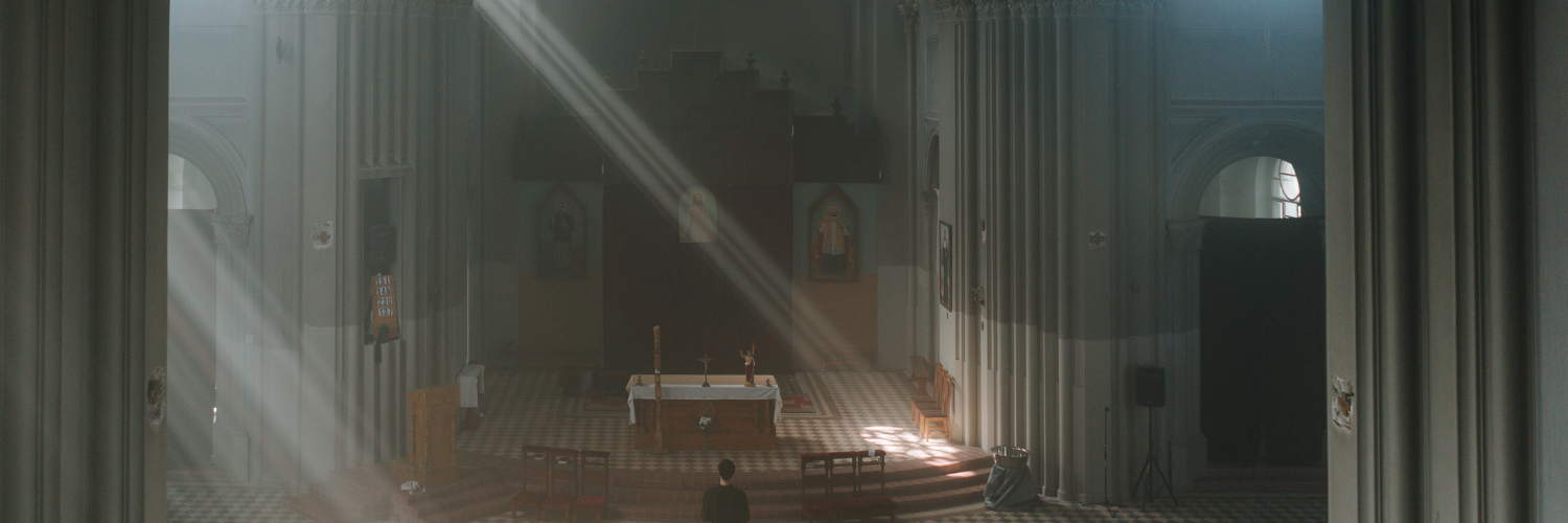 church with light beam